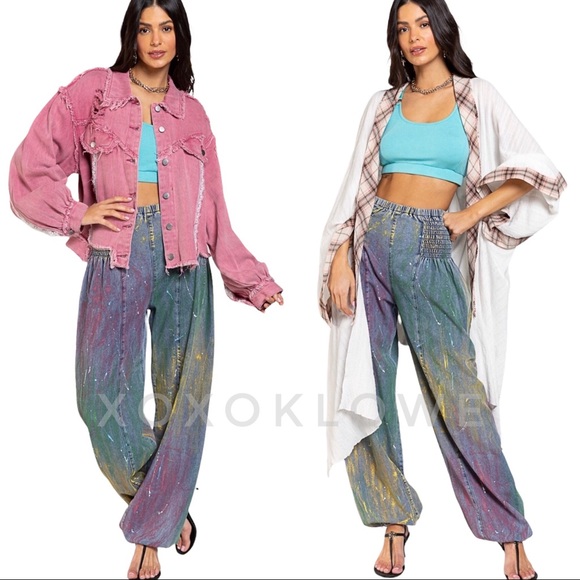 POL Rainbow Festival Harem Jogger Denim Jeans - Picture 3 of 15